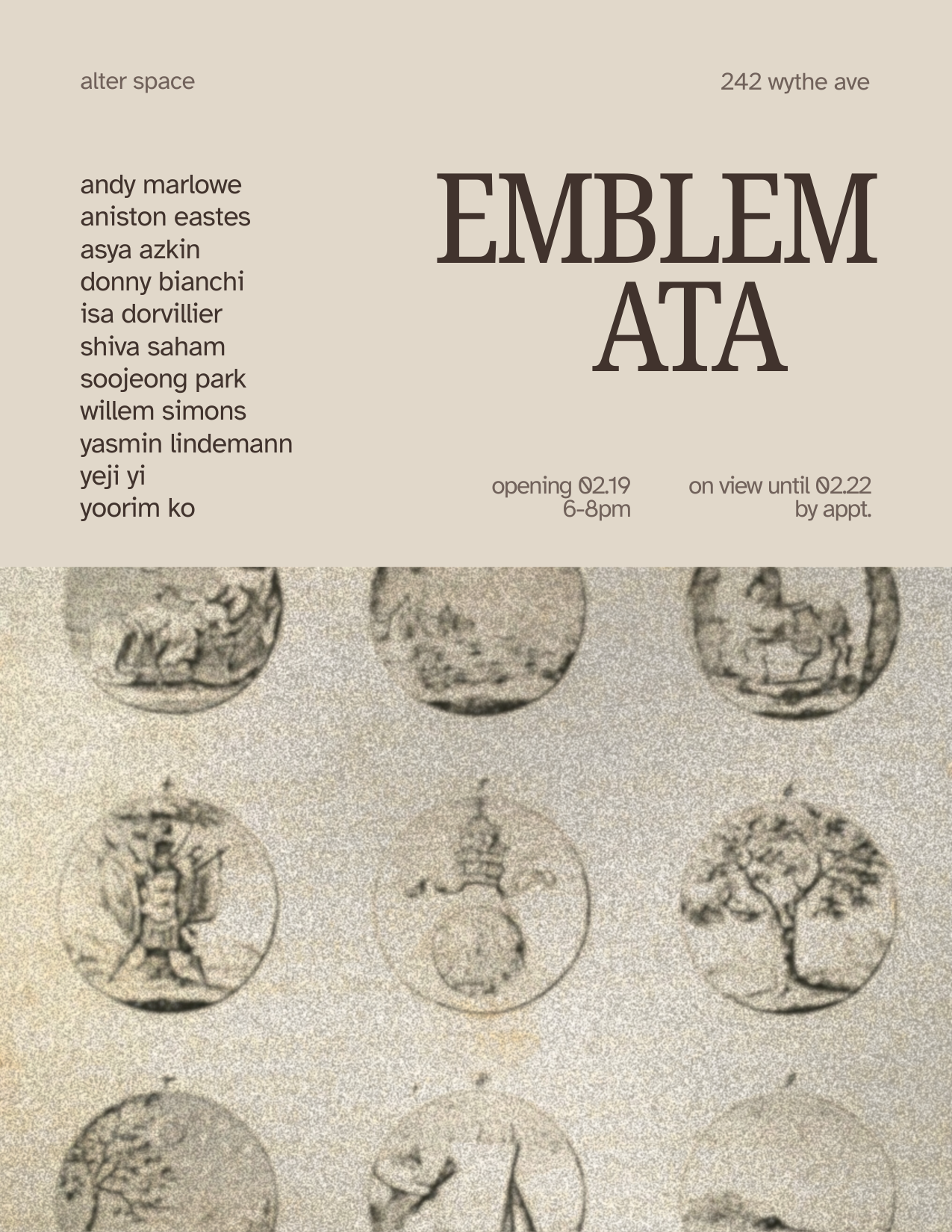 Emblemata, Alter Space, 2026
