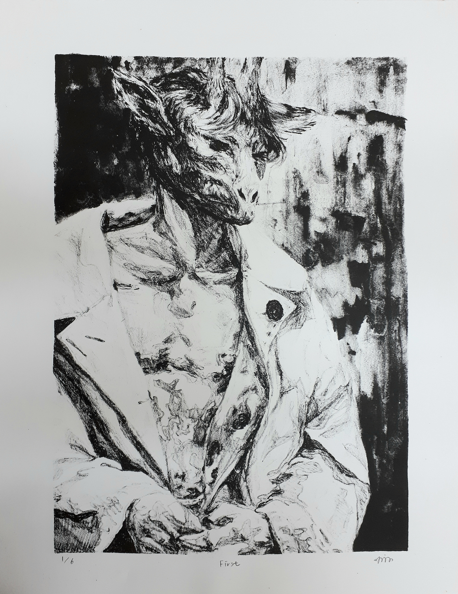 Soojeong Park, Giraffe Head, 2019, Etching on paper, ed. 1/6