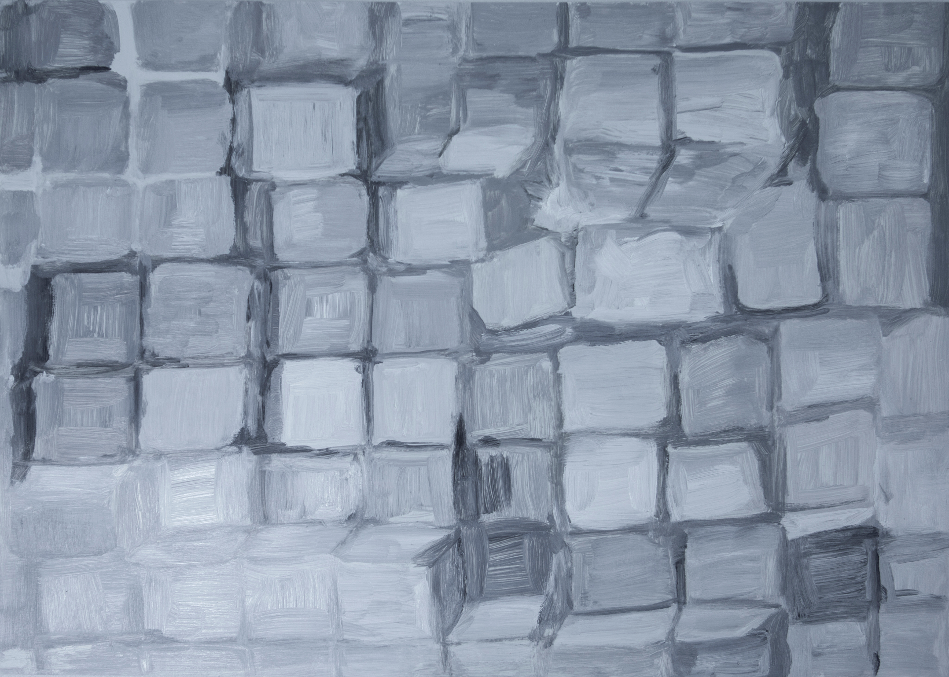 Soojeong Park, Spatial and Three-Dimensional Drawing 1, 2021, Paper, Gesso, Oil Paint, Canvas, Painting Board (view 3 of 3)