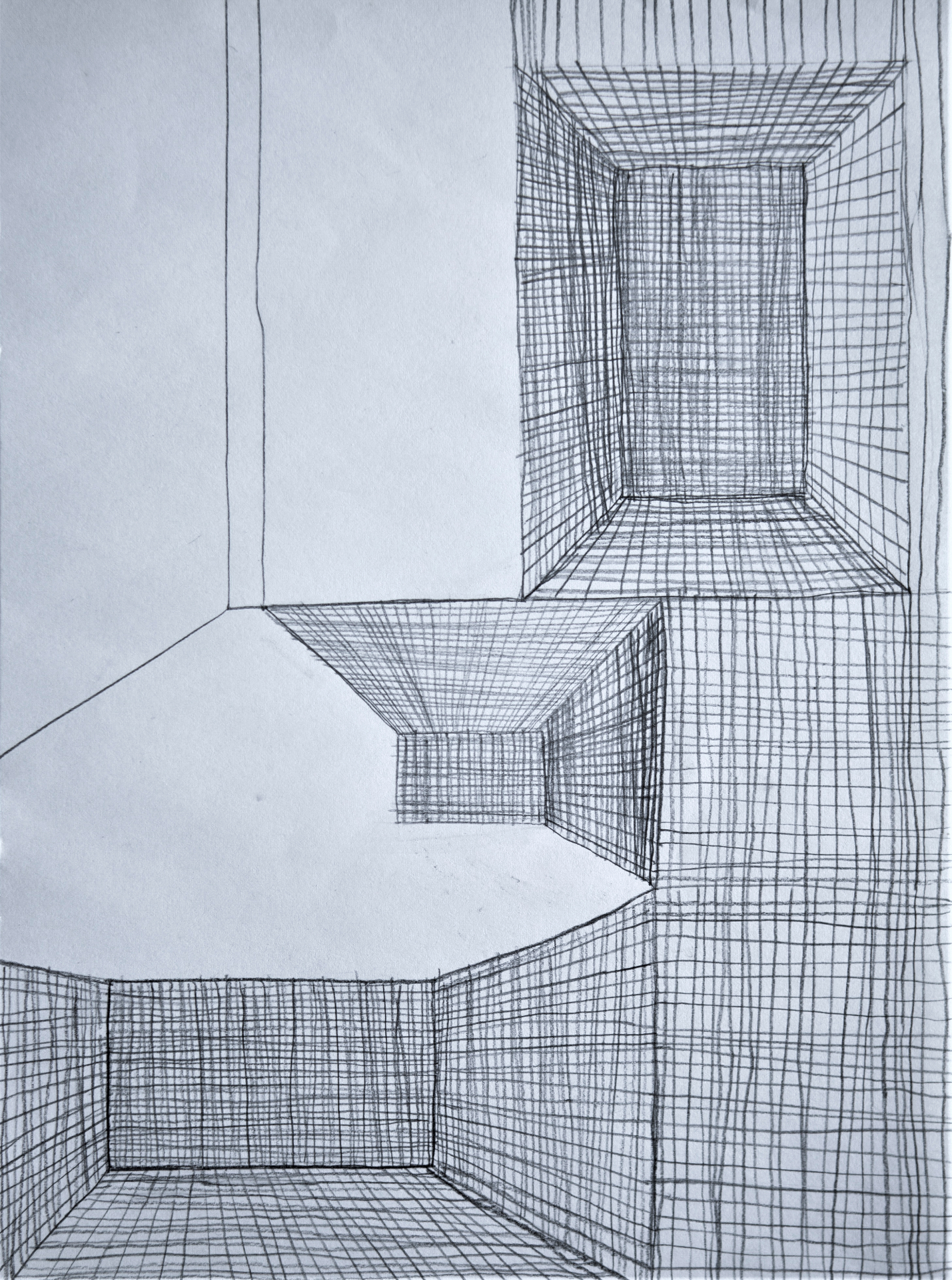 Soojeong Park, Spatial and Three-Dimensional Drawing 2, 2021, Paper, Gesso, Oil Paint, Canvas, Painting Board (view 5 of 6)